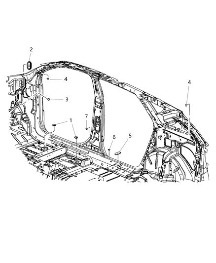 2018 Dodge Journey Floor Pan Plugs Diagram