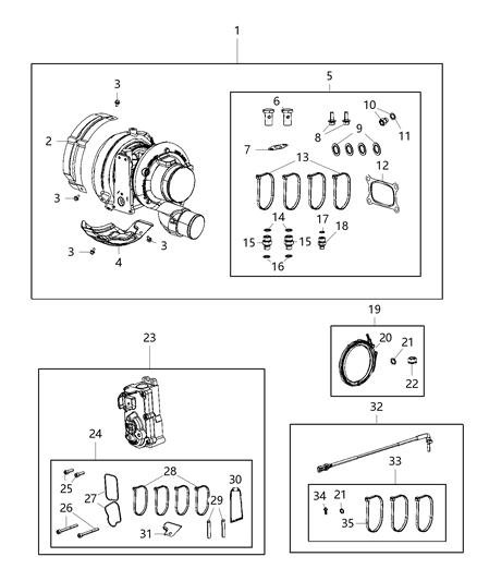 2020 Ram 3500 Turbocharger Service Kits Diagram