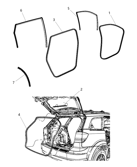 2018 Dodge Journey Body Weatherstrips & Seals Diagram