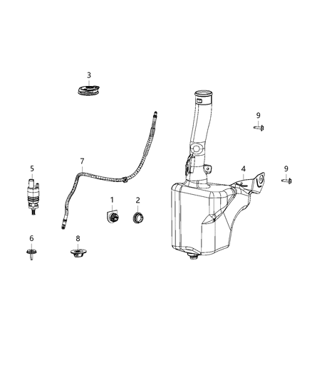 2020 Ram 3500 Reservoir, Windshield Washer Diagram