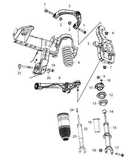 2020 Ram 1500 Front Coil Spring Diagram for 68320245AB