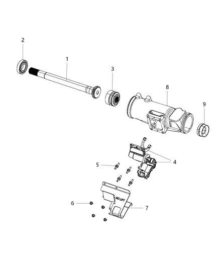 2019 Ram 3500 Axle Disconnect, Front Diagram