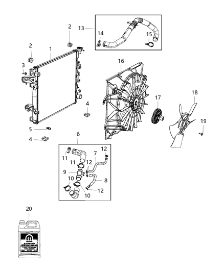 2020 Ram 3500 Radiator & Related Parts Diagram 1