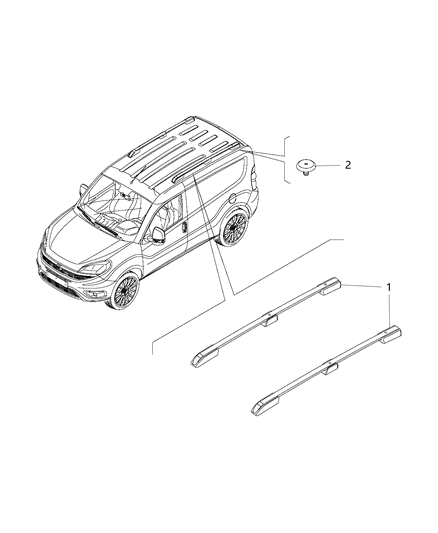 2017 Ram ProMaster City Roof Rack Diagram