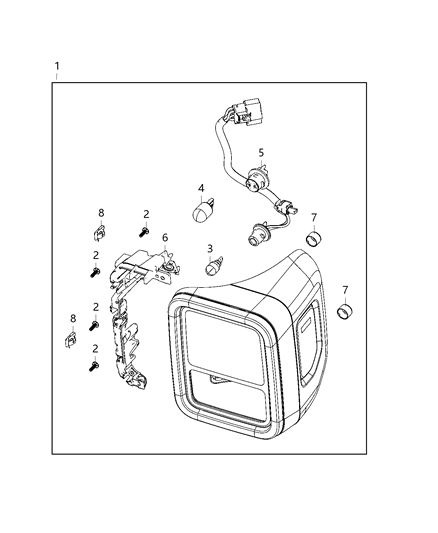 2021 Jeep Gladiator Parts, Tail Lamps Service Diagram 1