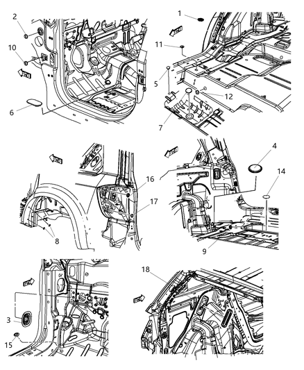 2018 Dodge Journey Body Plugs & Exhauster Diagram