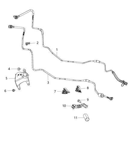 2020 Ram 5500 Fuel Lines/Tubes, Front Diagram 1