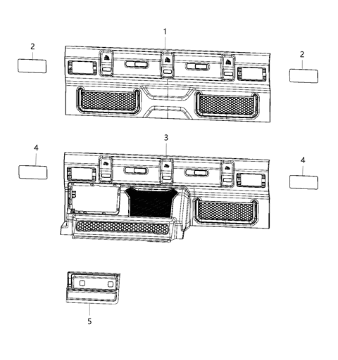 2021 Jeep Gladiator Rear Cab Trim Panel Diagram 2