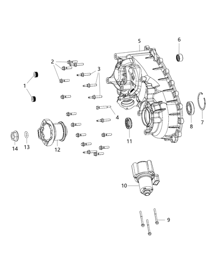 2021 Jeep Gladiator Rear Case & Related Parts Diagram 1