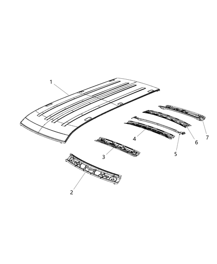 2020 Ram ProMaster City Roof Panel Diagram