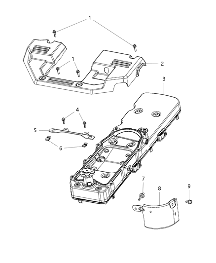 2020 Ram 3500 Engine Cover & Related Parts Diagram 2