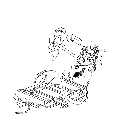 2020 Ram 3500 Park Brake Lever & Cables Diagram 1