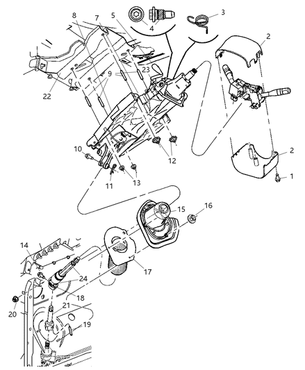 2006 Chrysler Pacifica SHROUD-Steering Column Diagram for 4680523AD