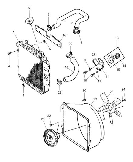 2003 Jeep Wrangler Fan-Cooling Diagram for 55037643AA