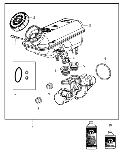 2020 Dodge Grand Caravan Brake Master Cylinder Diagram