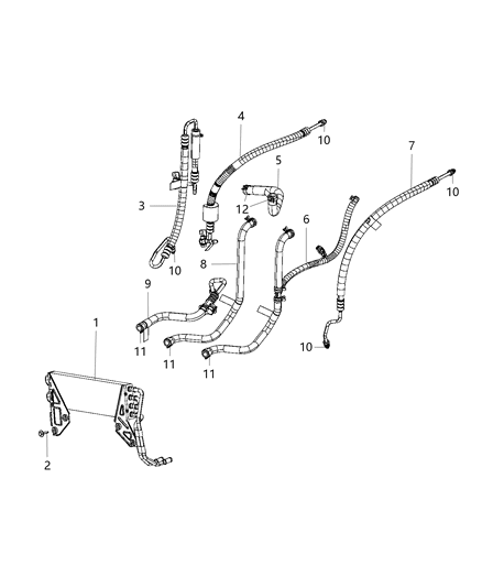 2020 Ram 3500 Hose-Power Steering Pressure Diagram for 68453716AA