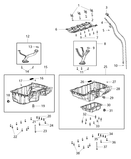 2021 Jeep Cherokee Pan-Engine Oil Diagram for 4893545AB