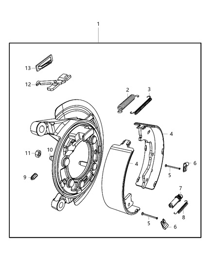 2020 Ram 5500 Park Brake Assembly, Rear Disc Diagram