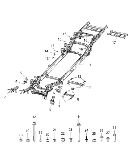 2020 Ram 1500 Chassis Diagram for 68264735AK