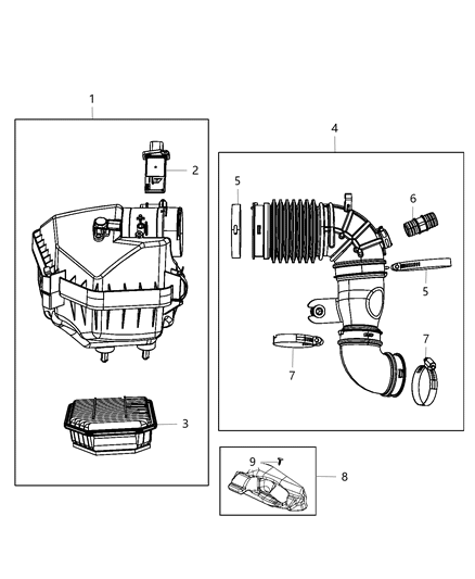 2018 Jeep Wrangler Air Cleaner Diagram 2