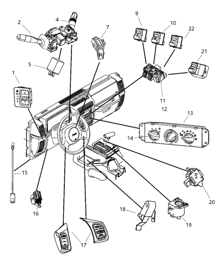 2006 Jeep Wrangler Switch-Multifunction Diagram for 5016710AD