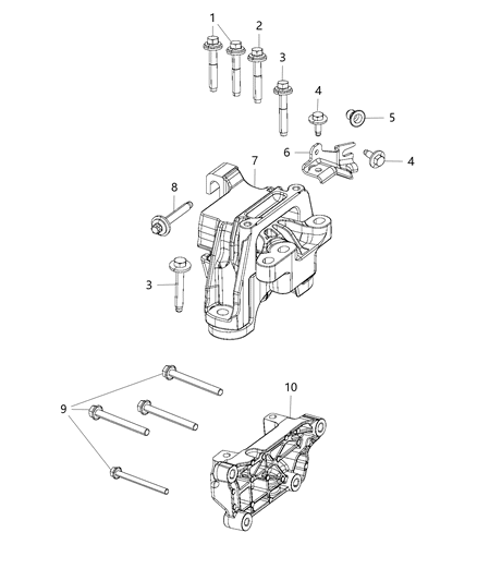 2020 Jeep Cherokee Bracket-Engine Mount Diagram for 68384267AC