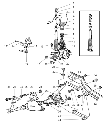 2002 Jeep Wrangler BUSHING-Control Arm Diagram for 52087852