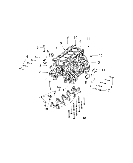 2020 Jeep Wrangler Bolt-6 LOBE RECESSED Head Diagram for 6511675AA