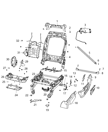 2020 Ram 5500 Adjusters, Recliners, Shields And Risers - Driver Seat Diagram 2