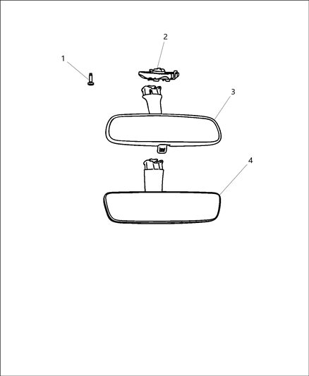 2021 Jeep Gladiator Mirror - Inside Rearview Diagram