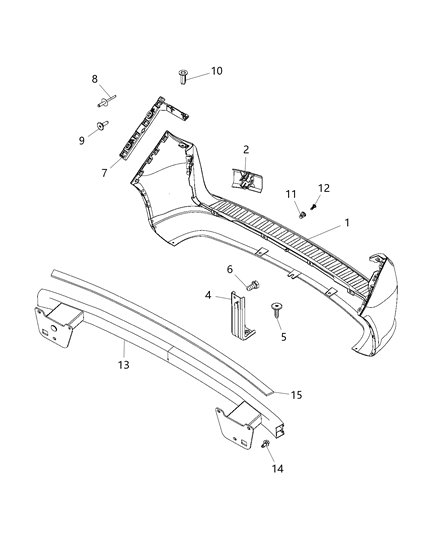 2017 Ram ProMaster City Rear Bumper, Fascia Diagram