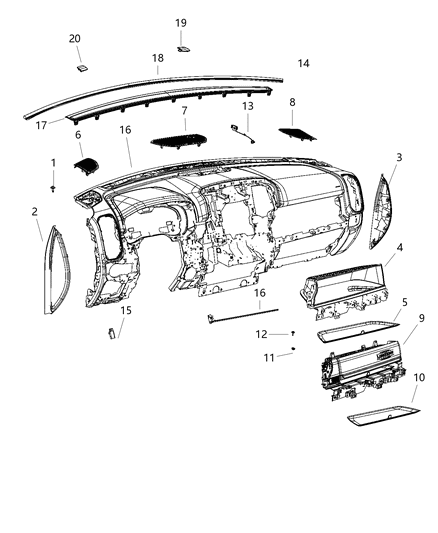 2020 Ram 5500 Instrument Panel & Structure Diagram 1