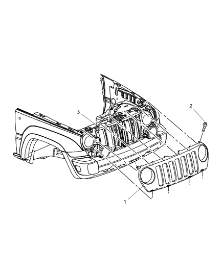 2006 Jeep Liberty Grille-Radiator Diagram for 5JR27DX8AD