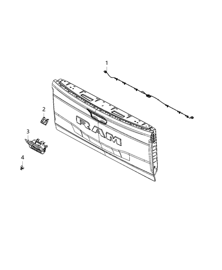 2021 Ram 1500 TAILGATE Diagram for 68488451AA