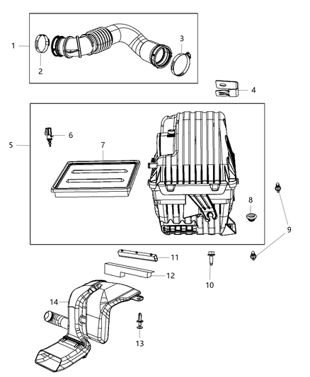 2018 Dodge Journey Air Cleaner Diagram 1