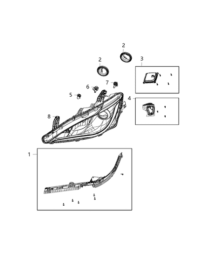 2017 Chrysler Pacifica Parts, Headlamp Service Diagram 4