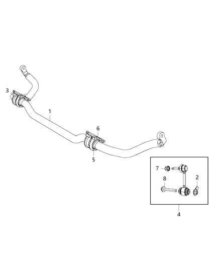 2016 Jeep Grand Cherokee Link-STABILIZER Bar Diagram for 68280911AB