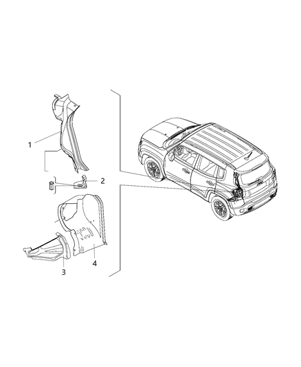 2018 Jeep Renegade Upper Liftgate Opening Diagram