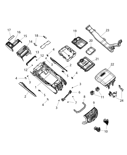 2020 Ram 4500 Console-Base Diagram for 6WX731X7AA