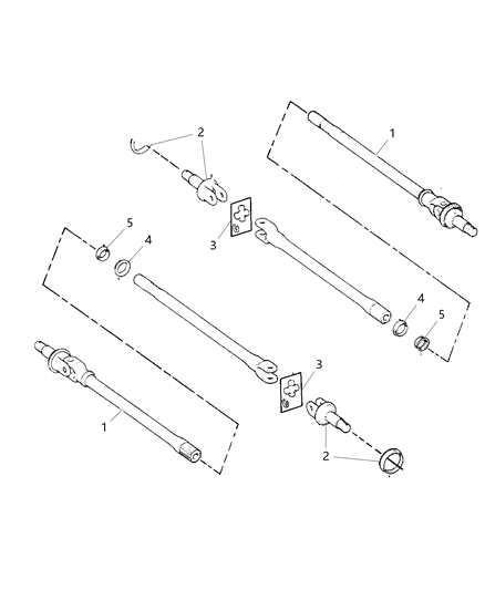 2002 Jeep Wrangler Shafts, Front Axle Diagram