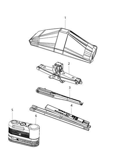 2020 Dodge Grand Caravan Jack Assembly & Tools Diagram