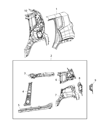 2020 Jeep Renegade Panel-Quarter Inner Diagram for 68505832AA