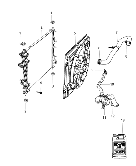 2018 Jeep Grand Cherokee Radiator & Related Parts Diagram 2