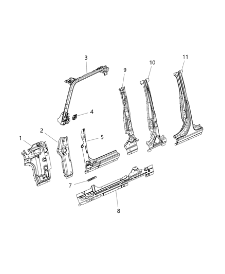 2021 Jeep Gladiator Front Aperture Panel Diagram