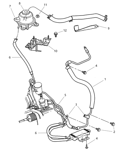 2001 Chrysler Voyager Power Steering Hoses Diagram 3