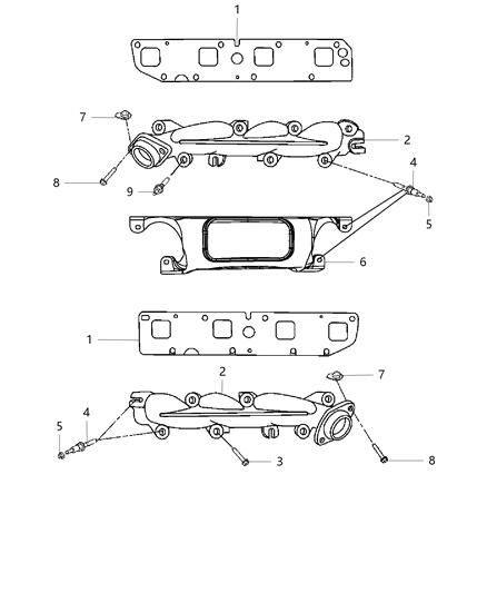 2017 Ram 1500 Exhaust Manifolds & Heat Shields Diagram 2