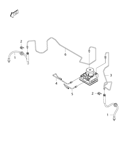 2020 Jeep Renegade Brake Tubes & Hoses Diagram 1