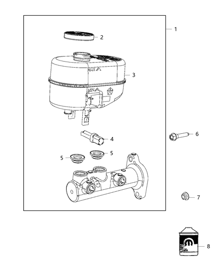 2020 Ram 3500 Brake Master Cylinder Diagram 1