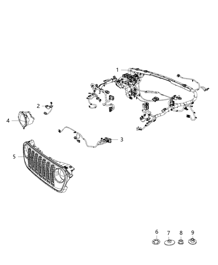 2020 Jeep Wrangler Wiring-Dash Diagram for 68396705AD