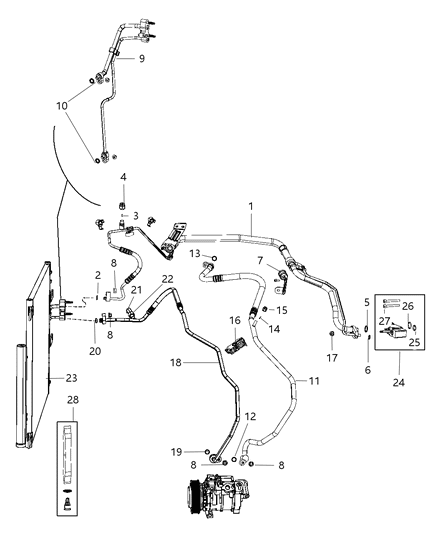 2019 Ram 1500 Line-A/C Discharge Diagram for 68143796AE